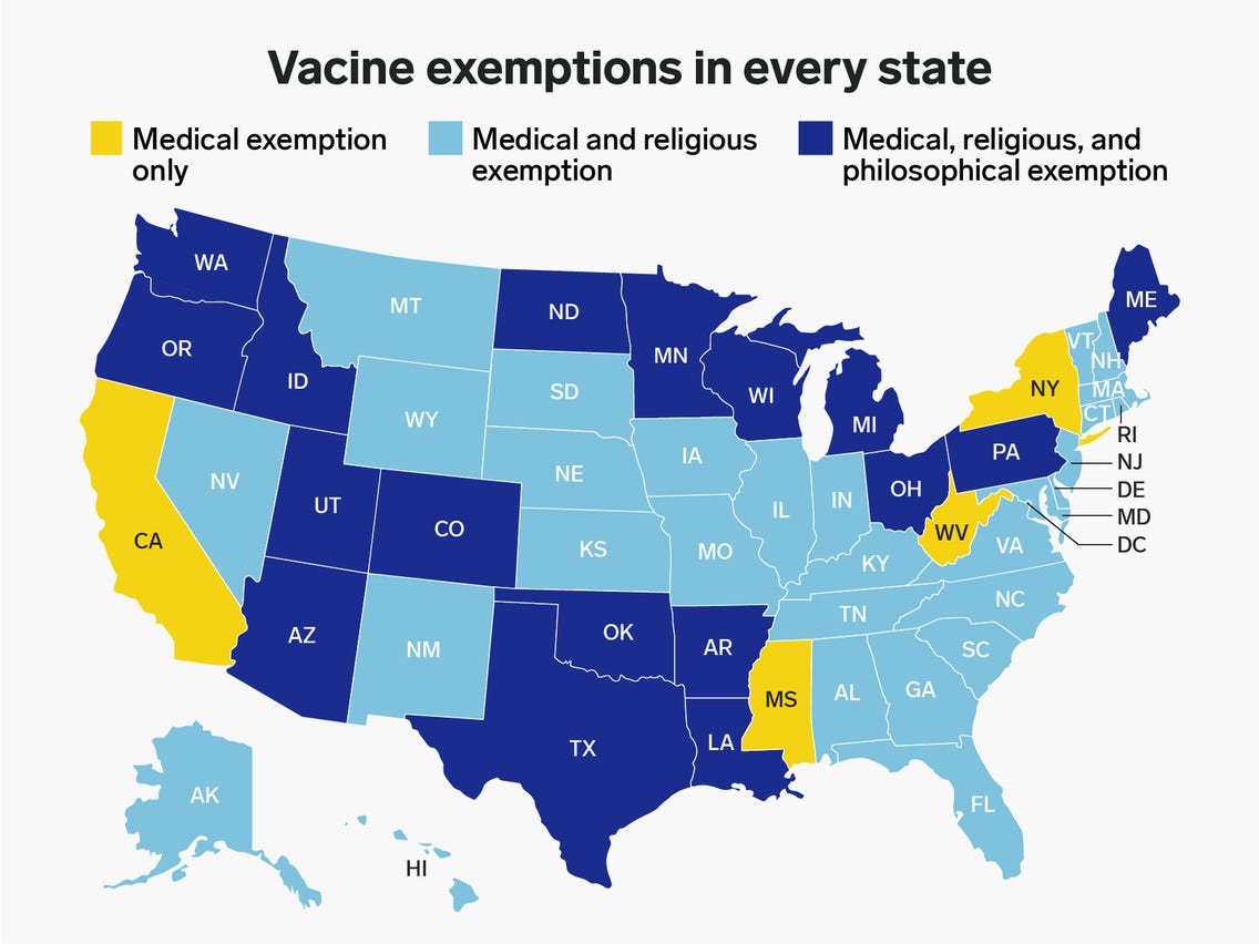 vaccine exemption state